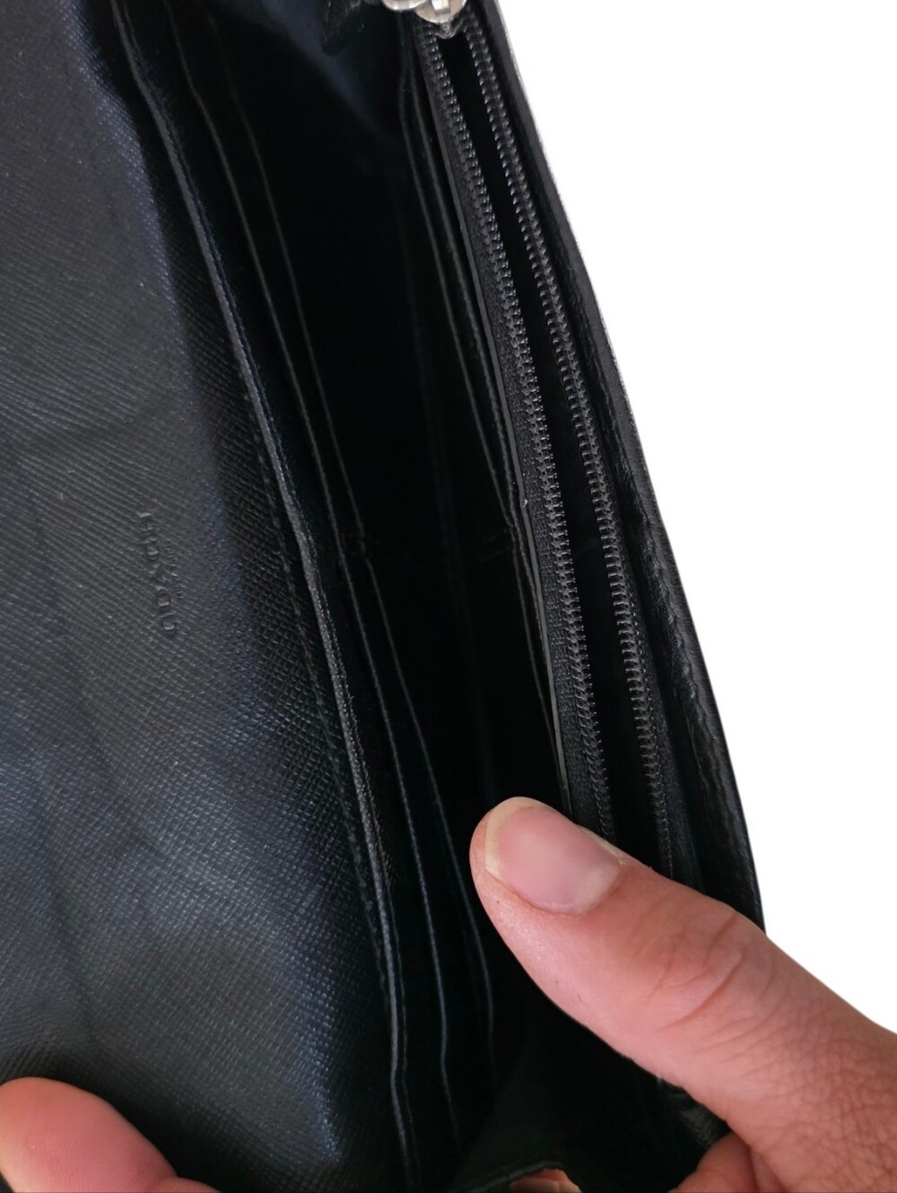 Coach Signature Canvas Trifold Wallet Black/Beige - Picture 6 of 7
